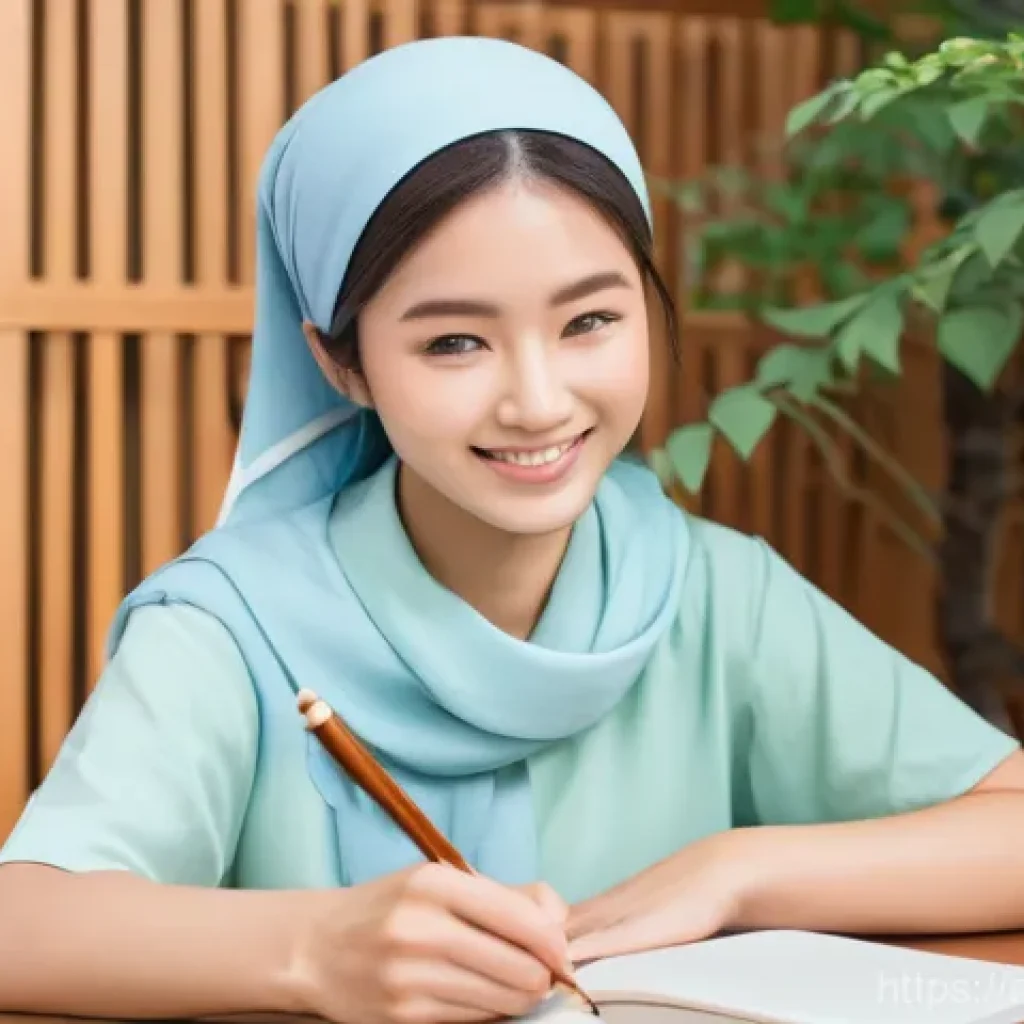 JLPT와 일본어 뉴스 해석 연습법 - **Mnemonic Kanji Learning at Home**
A bright and cozy indoor scene featuring a young Malay femal...