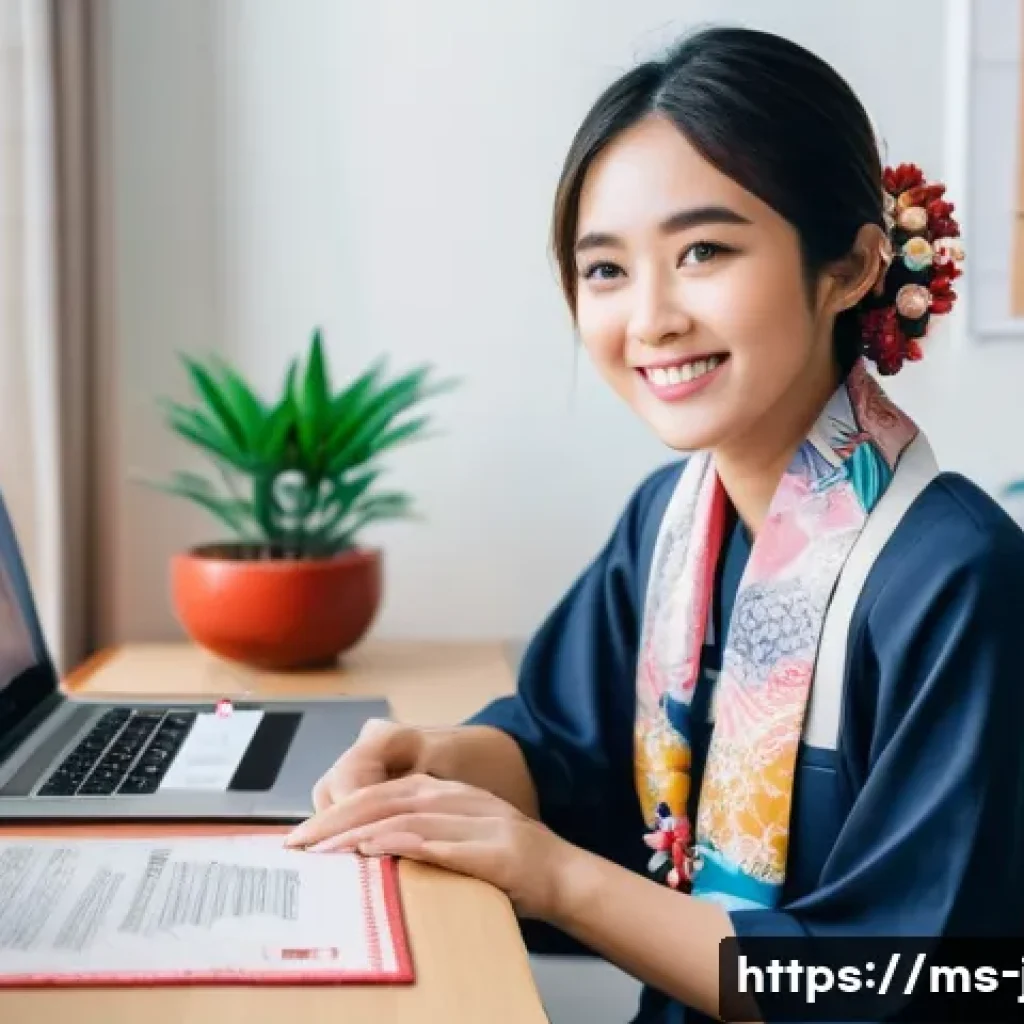 JLPT 자격증 활용 일본어 콘텐츠 제작 방법 - **Prompt 1: The Aspiring Malaysian-Japanese Content Creator**
    "A vibrant, dynamic shot of a youn...