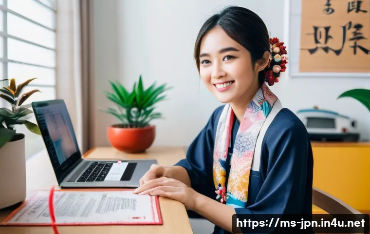 JLPT 자격증 활용 일본어 콘텐츠 제작 방법 - **Prompt 1: The Aspiring Malaysian-Japanese Content Creator**
"A vibrant, dynamic shot of a youn...