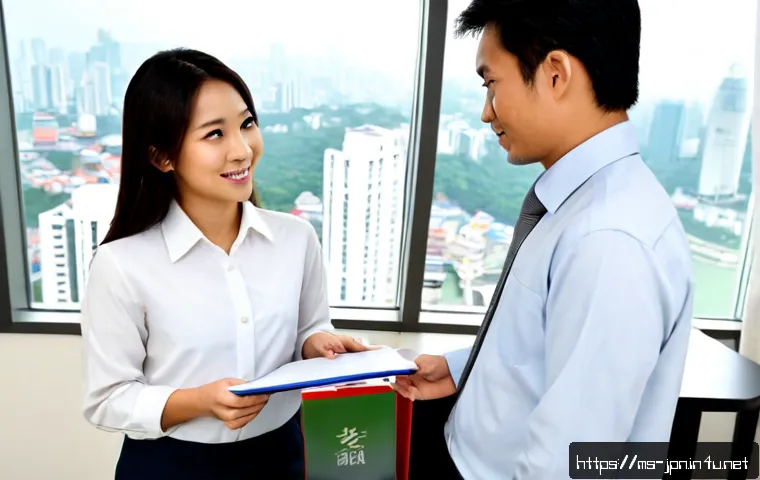 JLPT 자격증으로 일본 정부 공인 직업 취업 - Photorealistic career consultation in a modern Kuala Lumpur office, a Malaysian young professional i...