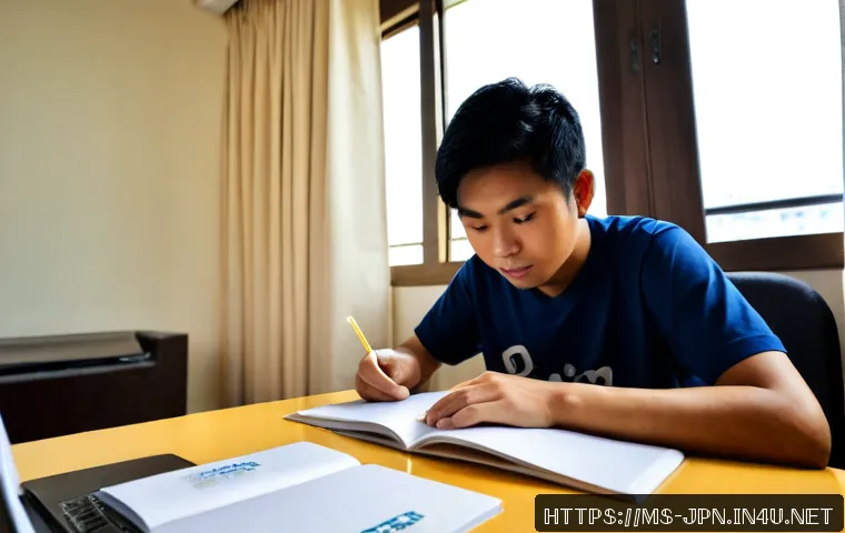 Home 30 JLPT와 일본 내 유학생 네트워크 활용법 - Photorealistic wide-angle scene of a Malaysian university student preparing for a Japanese language ...